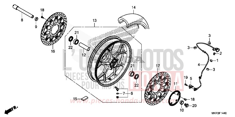 ROUE AVANT von CBR1000RR SP SP1 SP2 MAT PEARL MORION BLACK (NHC33) von 2020